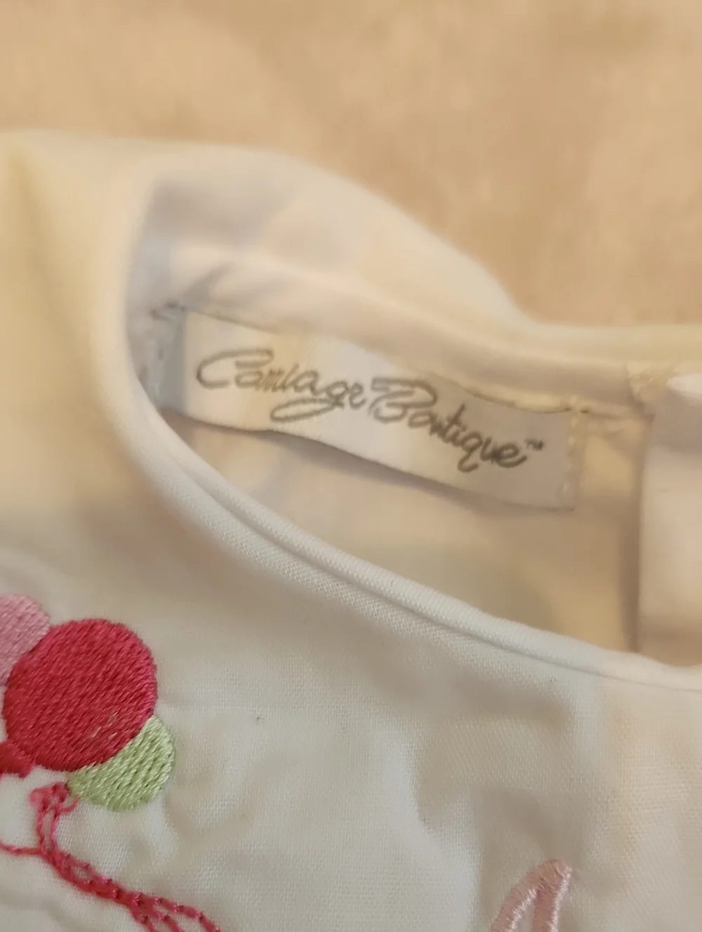 Carriage Boutique embroidered name